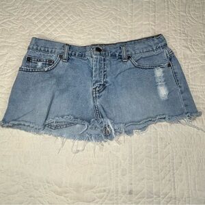 American Eagle Outfitters Distressed Denim Mini Skirt Blue Women’s Size 8